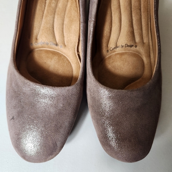 Sofft Womens Lana Bronze Metallic Leather Stacked Heel Comfort Pump-Size 9.5 - Picture 6 of 12